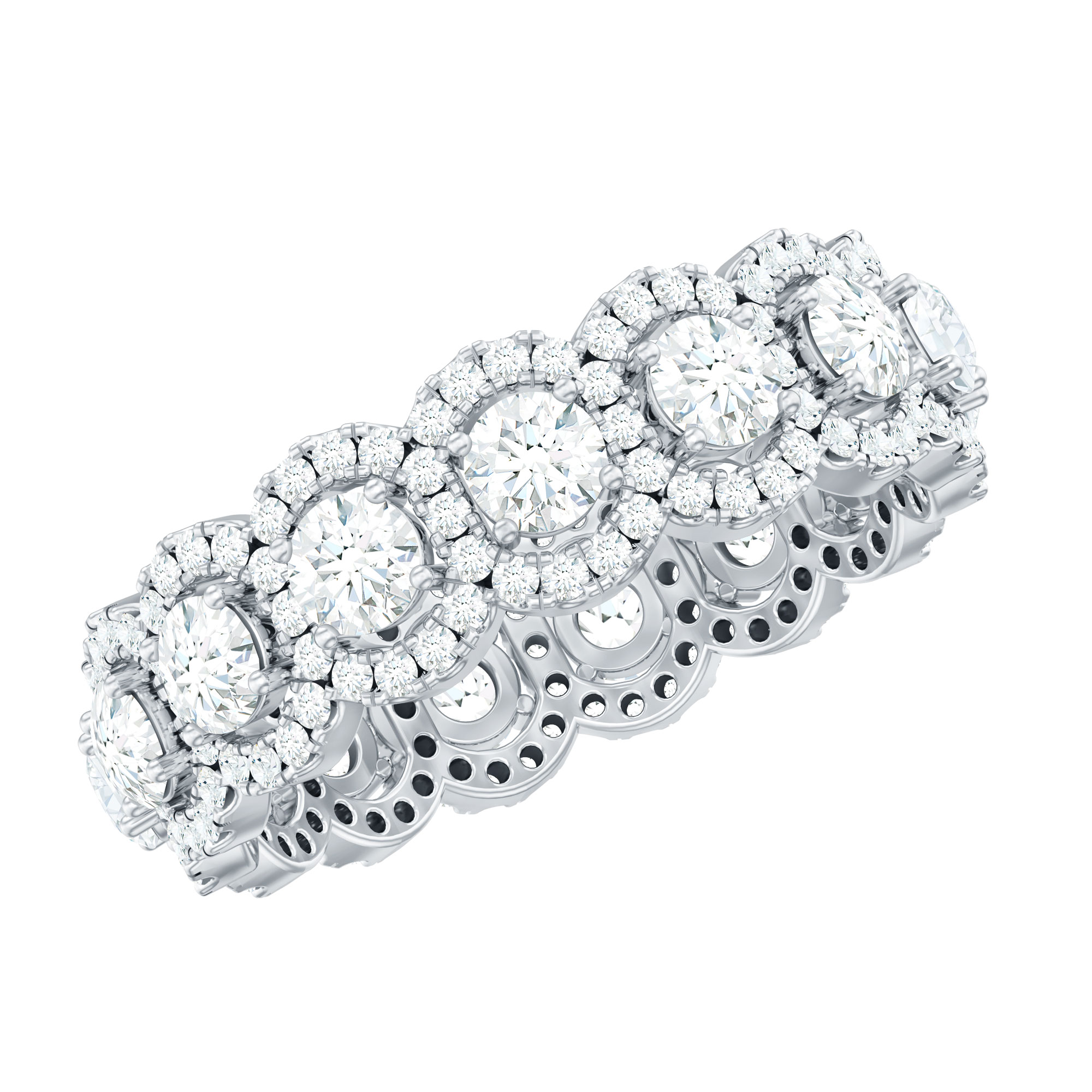 Classic Moissanite Wedding Band for Women - Eternity Band Ring (2.50 CT, D-VS1 Grade), 925 Sterling Silver, US 4.00